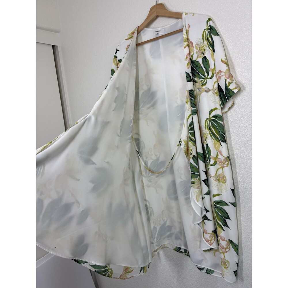 Aritzia Babaton Wallace Wrap Dress Womens Large Cream Floral Sundress - Picture 6 of 16